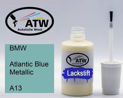 BMW, Atlantic Blue Metallic, A13: 20ml Lackstift, von ATW Autoteile West.